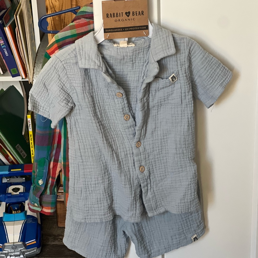 Kids baby blue Shirt & Shorts Set